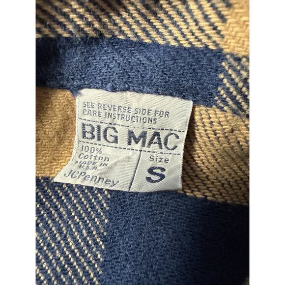 Vintage Big Mac Flannel Shirt 70s 100% Cotton Plaid JCPenney Western Grunge USA - Picture 2 of 8